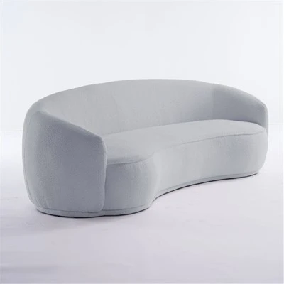 Canapé en chenille beige pour chambre à coucher